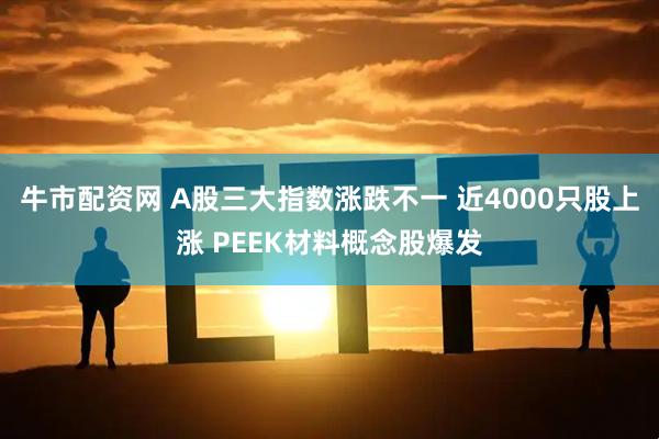 牛市配资网 A股三大指数涨跌不一 近4000只股上涨 PEEK材料概念股爆发