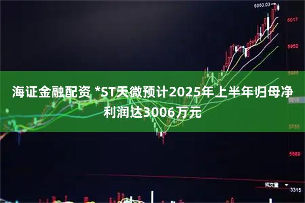 海证金融配资 *ST天微预计2025年上半年归母净利润达3006万元